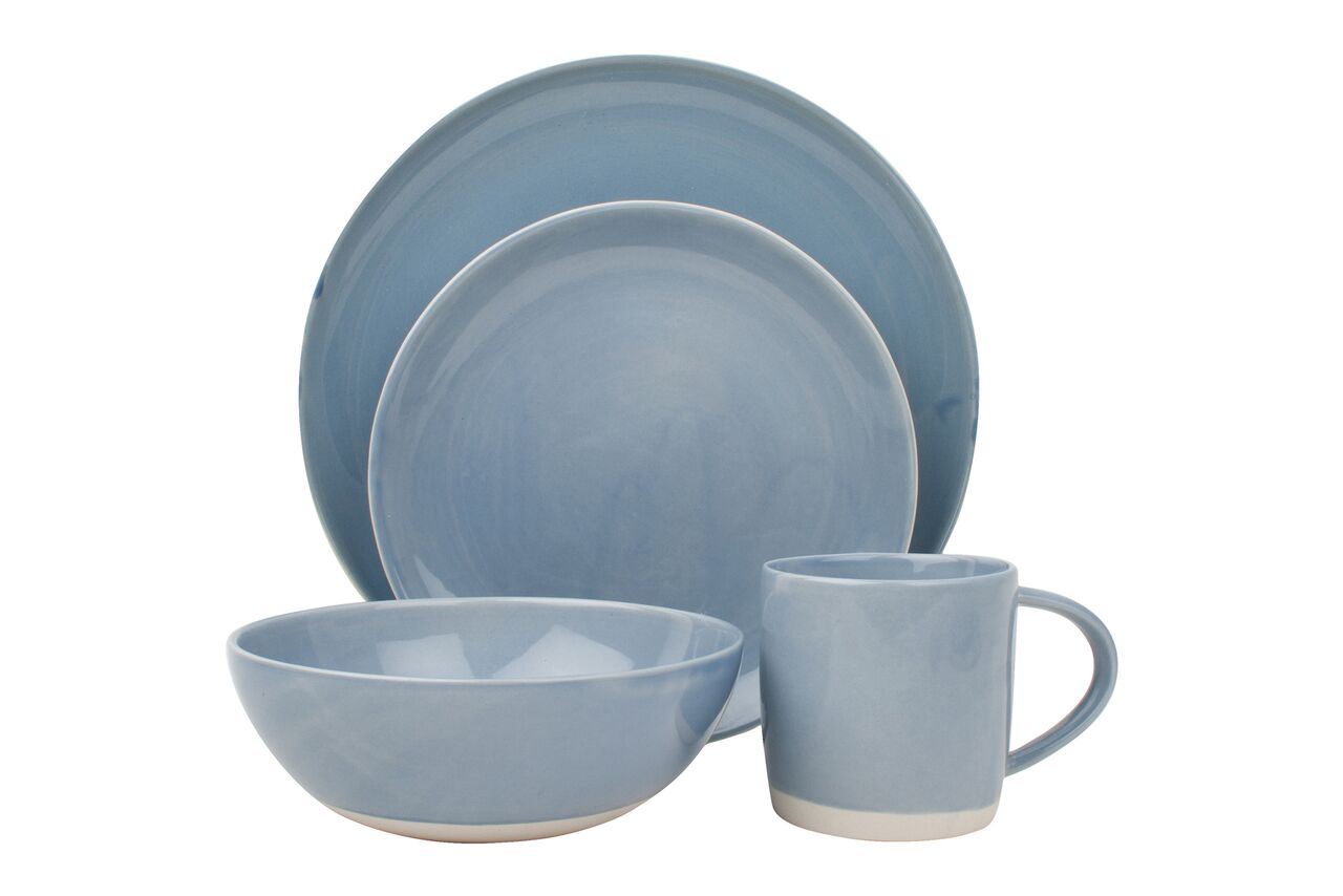 Shell Bisque Pasta Bowl Blue (Set of 4)