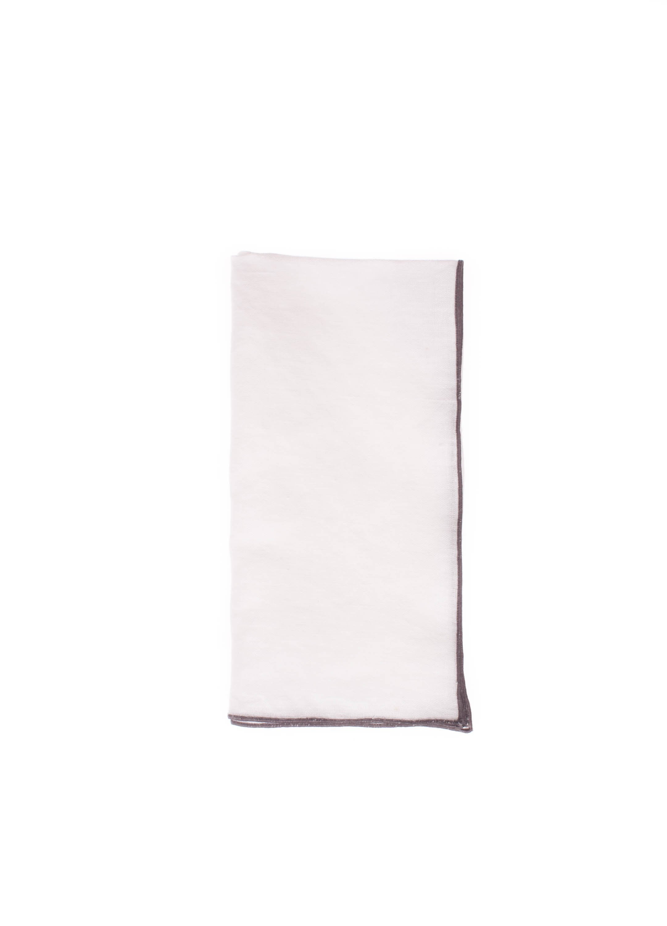 Babylock Linen Napkin in White with Charcoal