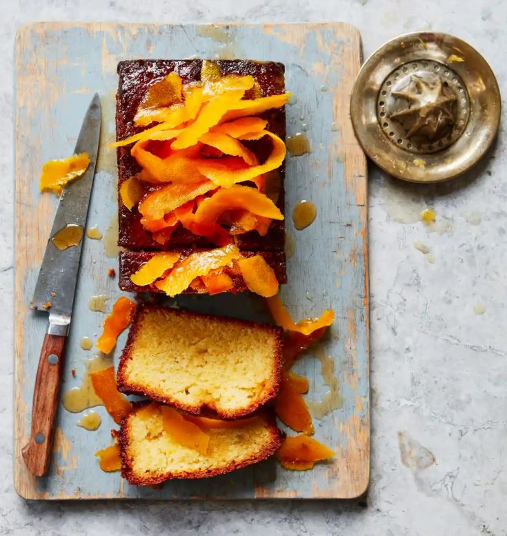 Gluten-free blood orange loaf cake