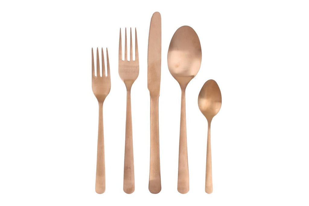 Oslo Cutlery Set in Matte Copper