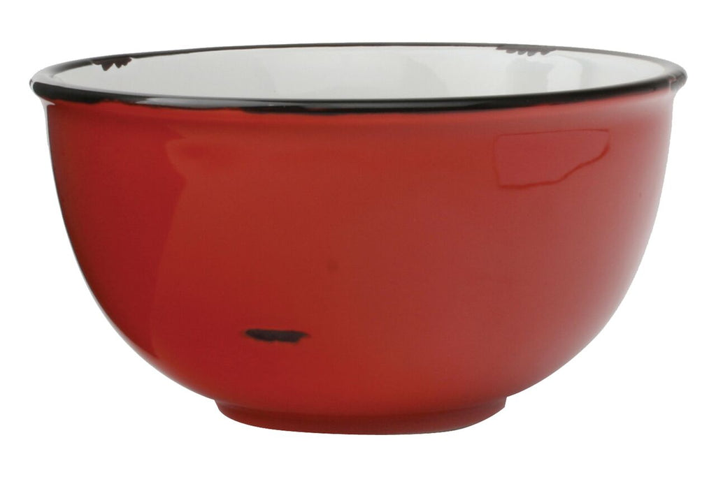 Tinware Tall Bowl in Red (Set of 4)