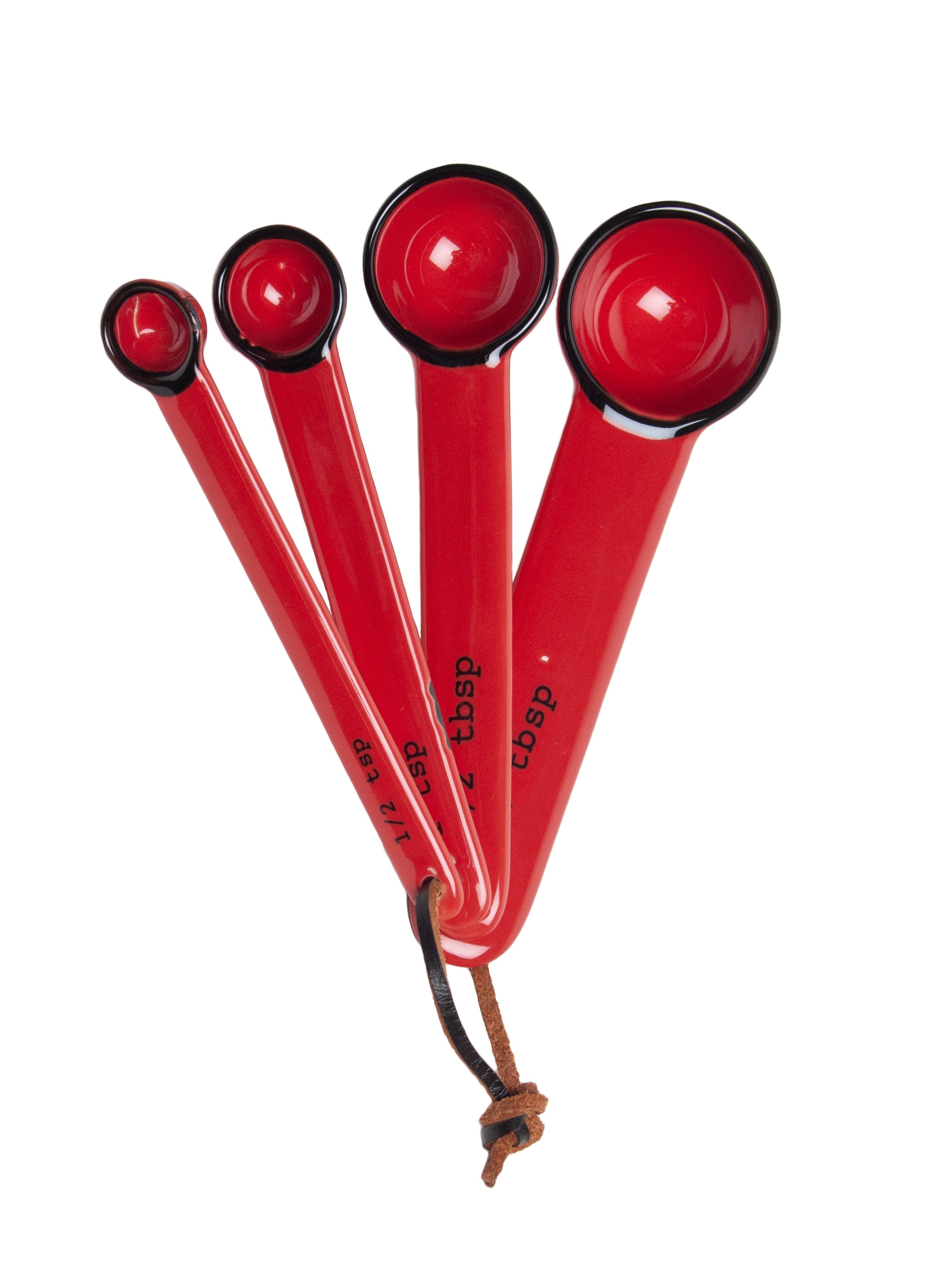 Tinware Measuring Spoons in Red