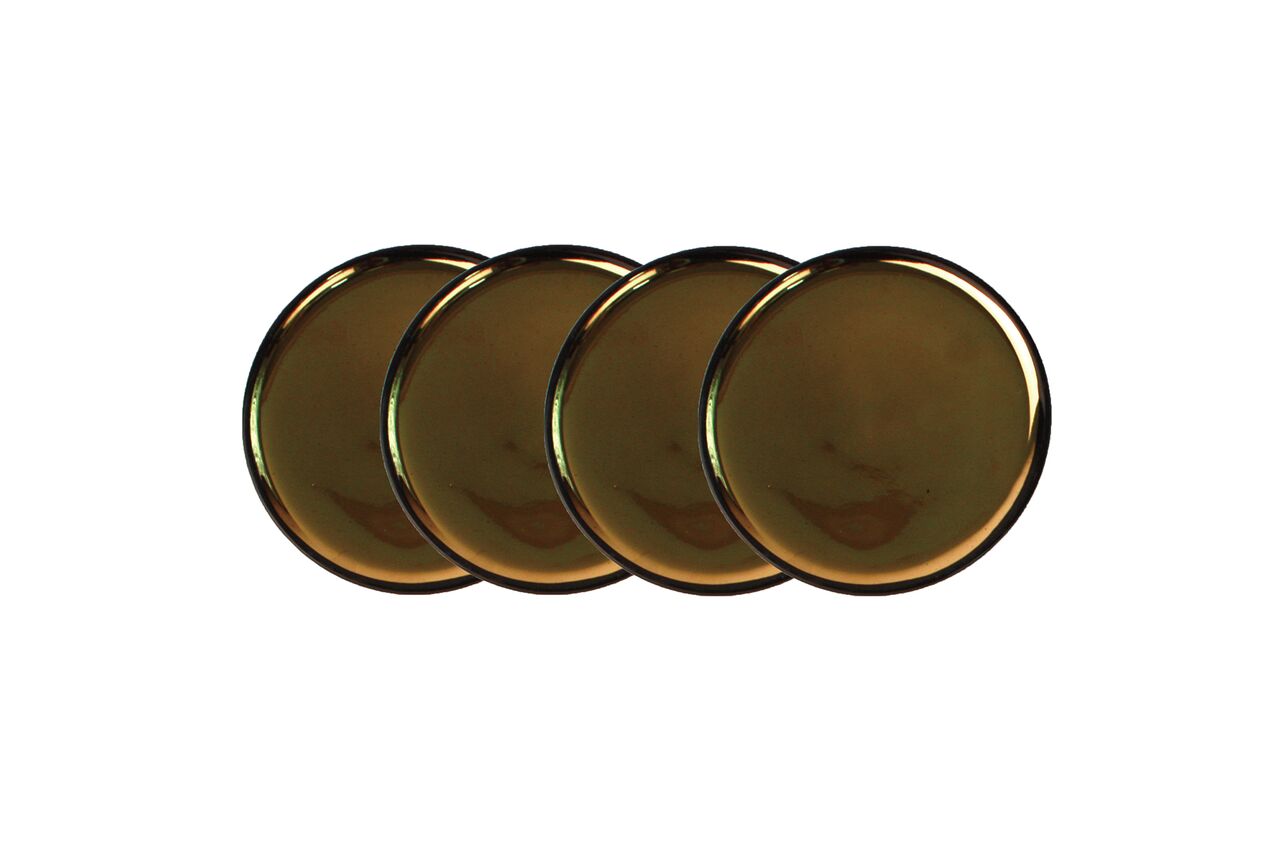 Dauville Charcoal Gold Coasters (Set of 4)