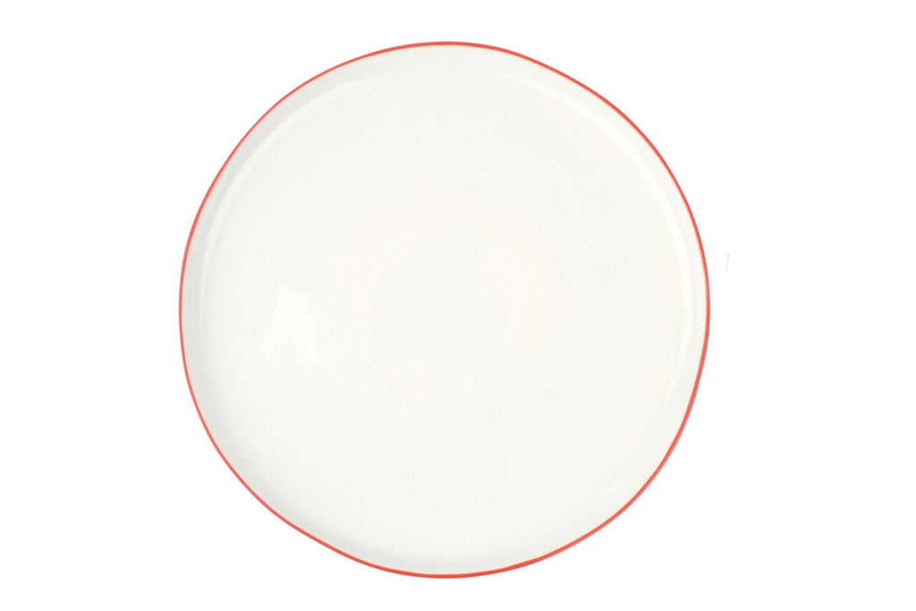 Abbesses Large Plate Red Rim (Set of 4)