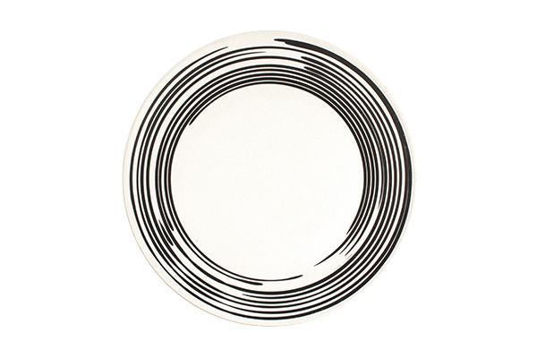 Salamanca Dinner Plate in Black & White Stripe - Canvas Home