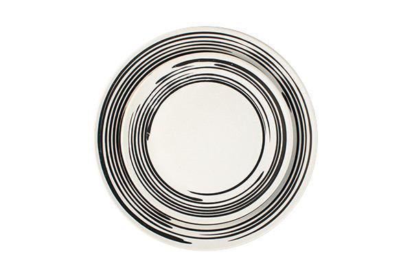 Salamanca Dinner Plate in Black & White Stripe - Canvas Home