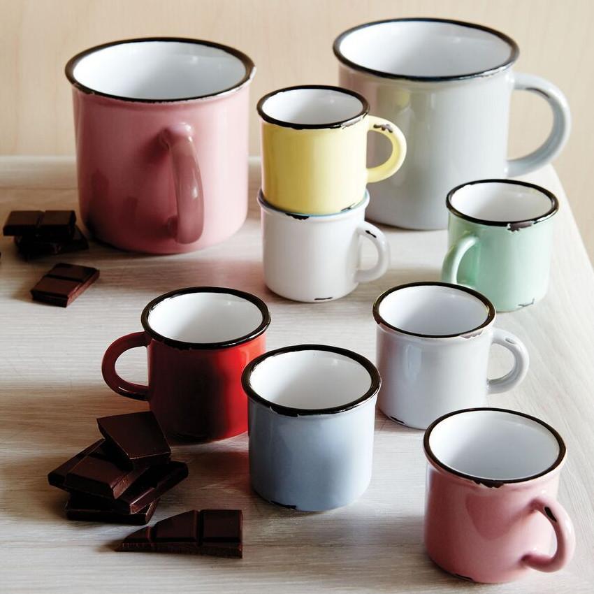 Tinware Espresso Mug in Red (Set of 4)