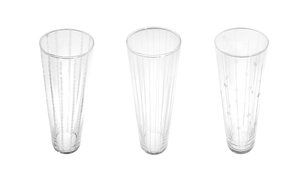 Sienna Etched Champagne Glasses - Linear (Set of 6)