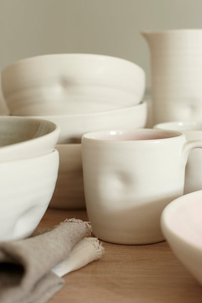 Ceramic Pinch Bowls, Pink Set of 4
