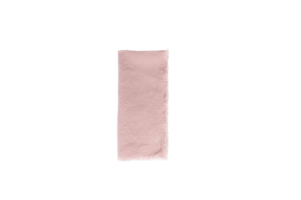 Lithuanian Linen Fringe Napkin in Pink (Set of 4)